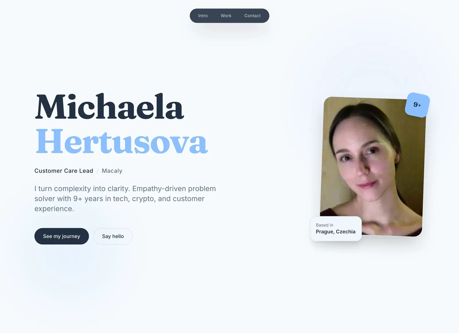 Michaela Nováková - website layout 2
